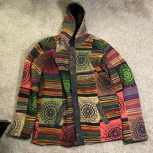 Unisex medium multi color Mandala Nepal jacket